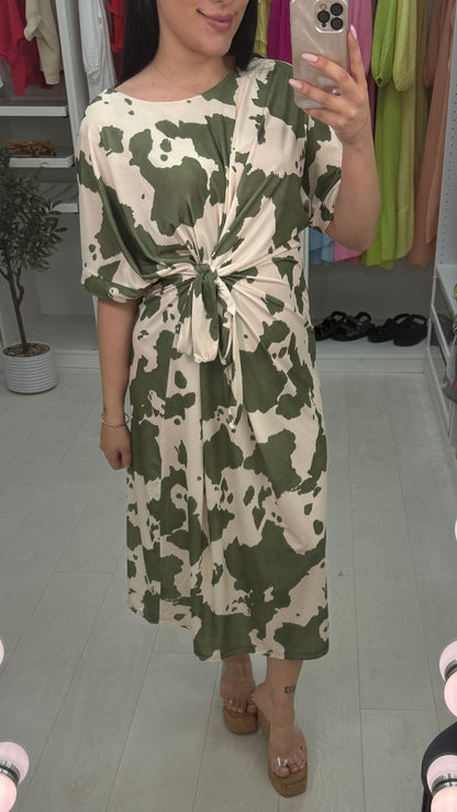 Naya Tie Front Midi Dress