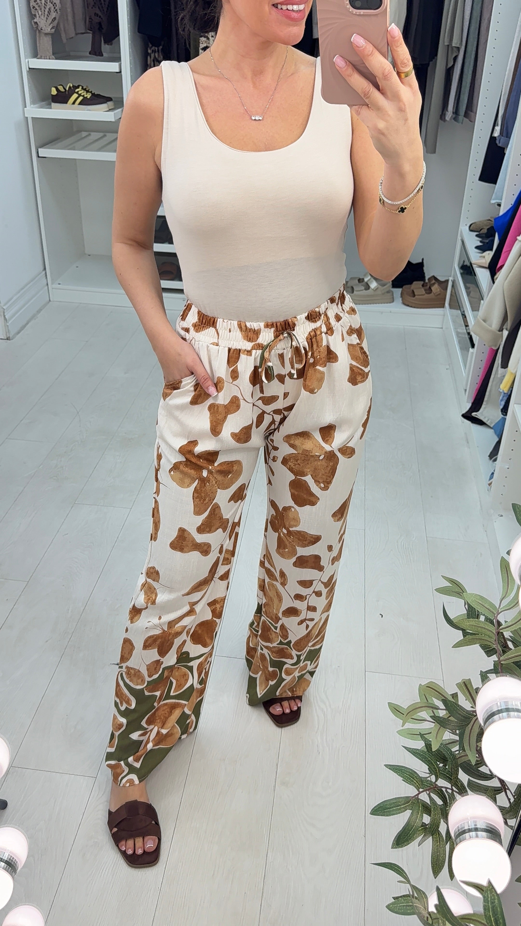 Zoey Floral Print Wide Leg Trousers