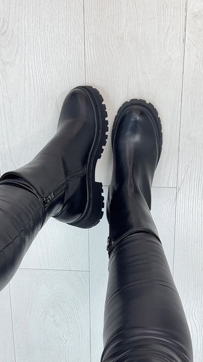 Mandy Faux Leather Ankle Boots