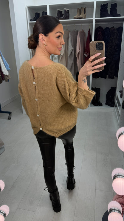 Eliora Super Soft Embellished Button Back Jumper