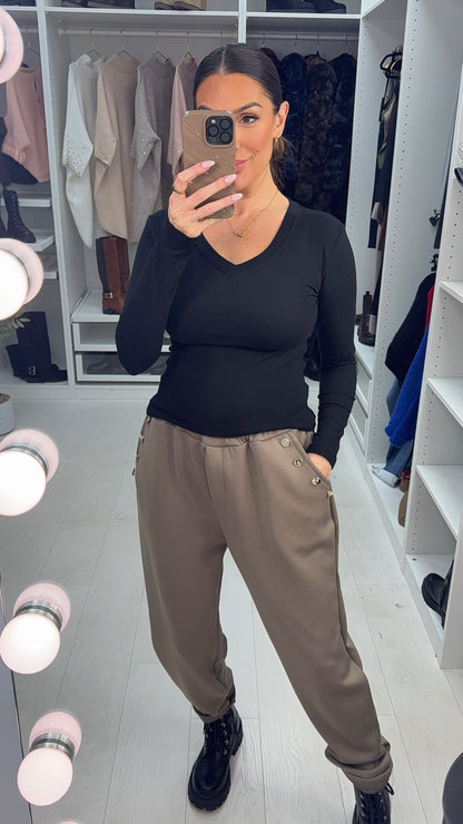 Elliot Plain Button Detailed Trousers