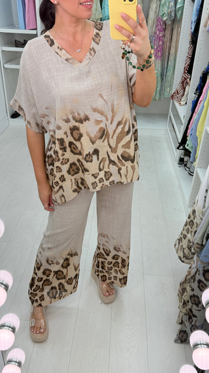 Medora Leopard Print Loose Fit Co-Ord Set