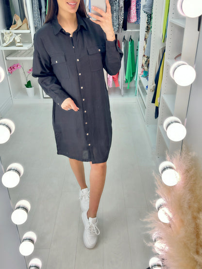 Sasha Utility Linen Look Shirt Dress