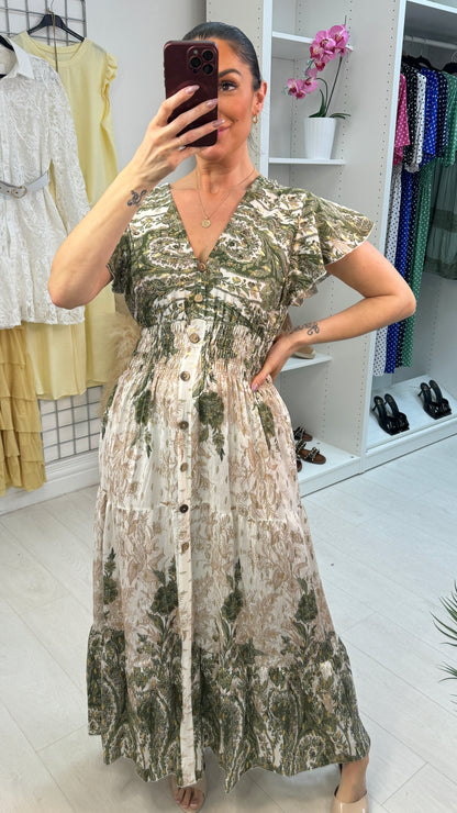 Reign Floral Paisley Print Maxi Dress
