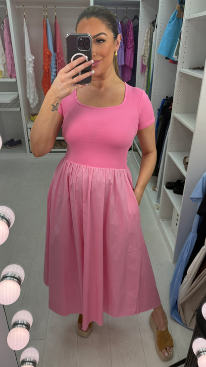 Ivey Plain Poplin Maxi Dress