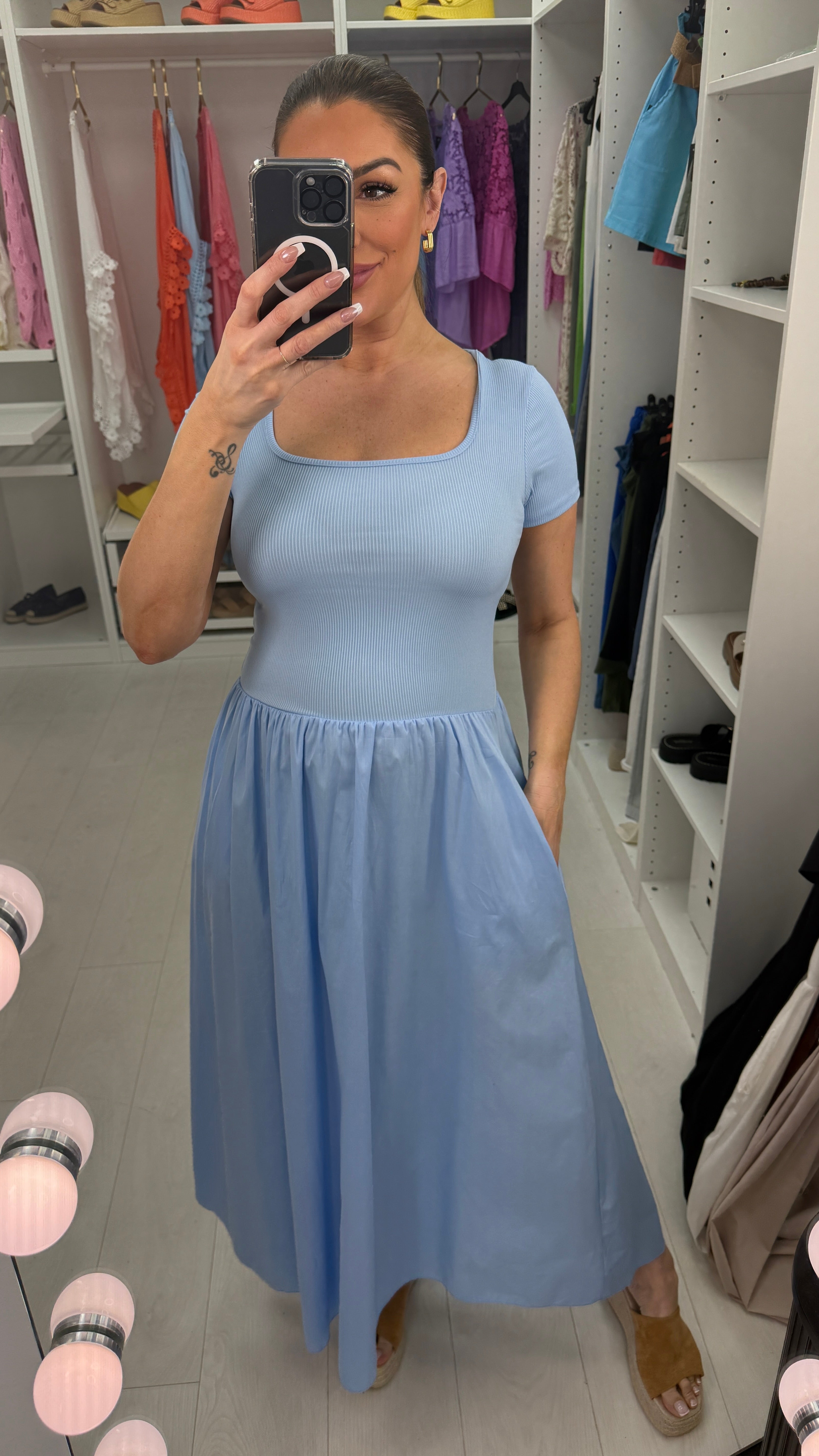 Ivey Plain Poplin Maxi Dress