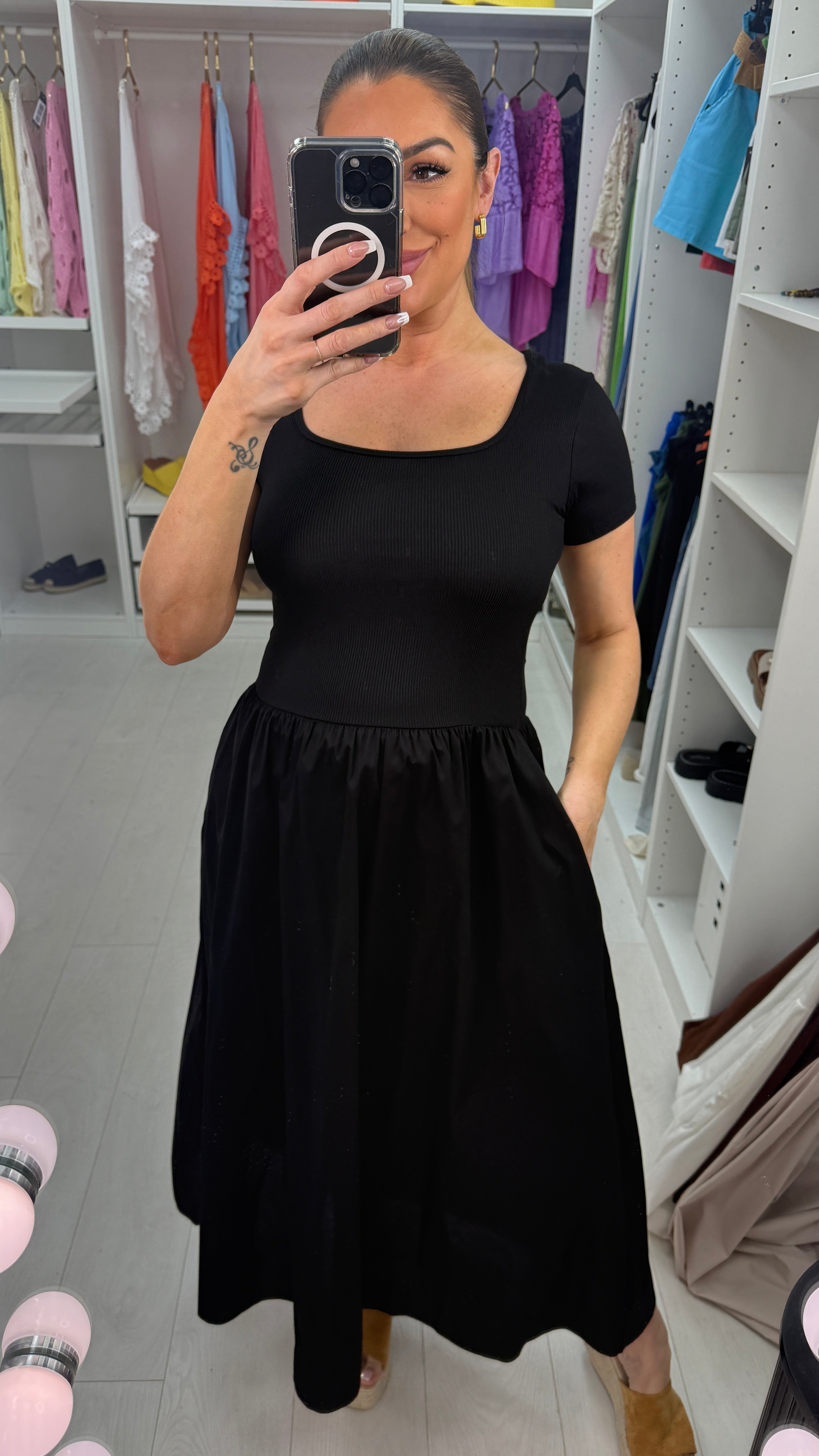 Ivey Plain Poplin Maxi Dress