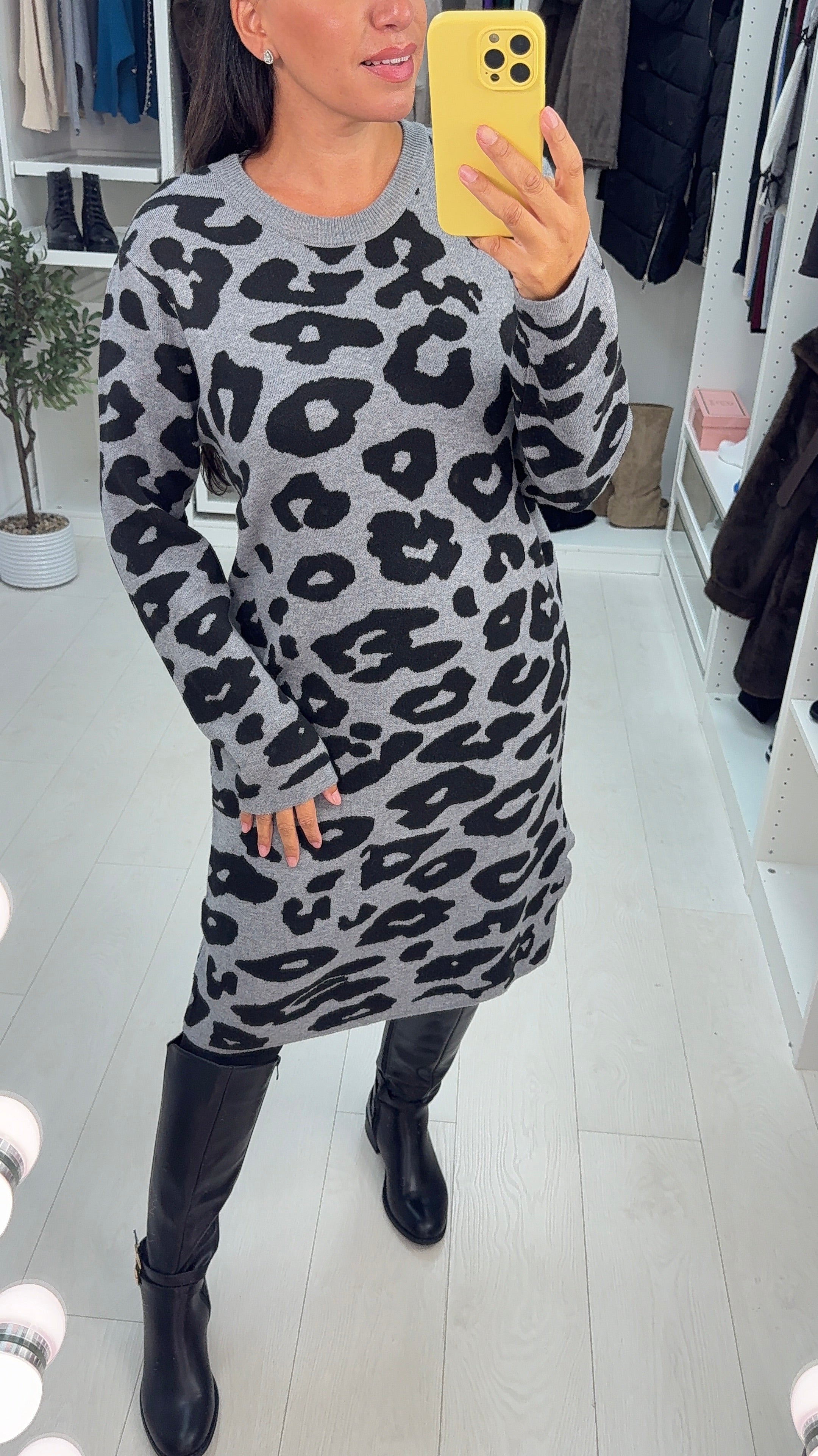 Franca Leopard Print Maxi Jumper Dress