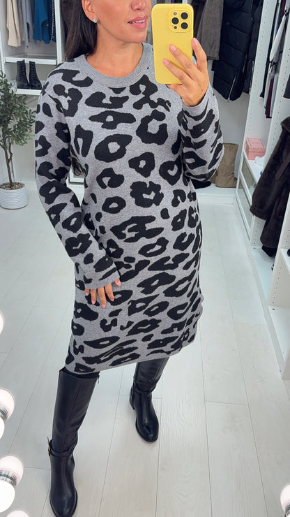 Franca Leopard Print Maxi Jumper Dress