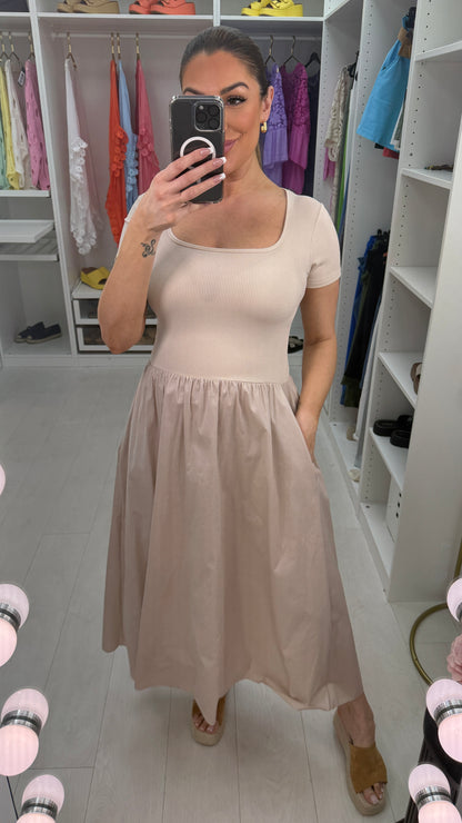 Ivey Plain Poplin Maxi Dress