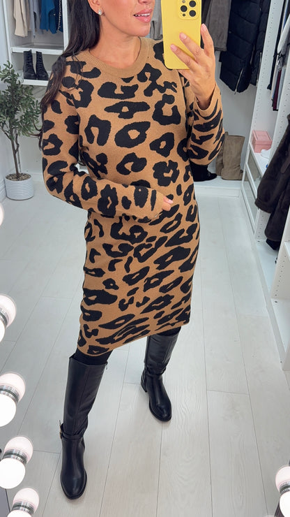 Franca Leopard Print Maxi Jumper Dress