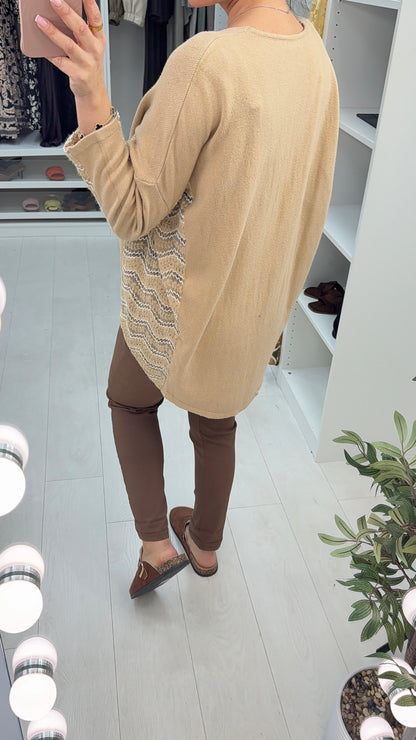 Esmina Plain Lace Panel V N Jumper