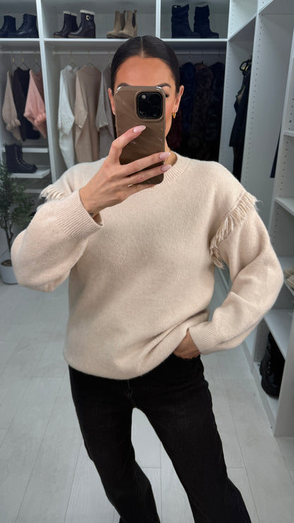 Elicia Plain Distressed Detail Super Soft Jumper