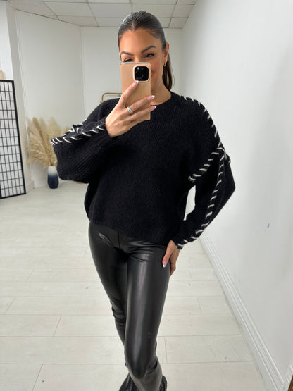 Kylie Stitched Detail Super Soft Knit Jumper