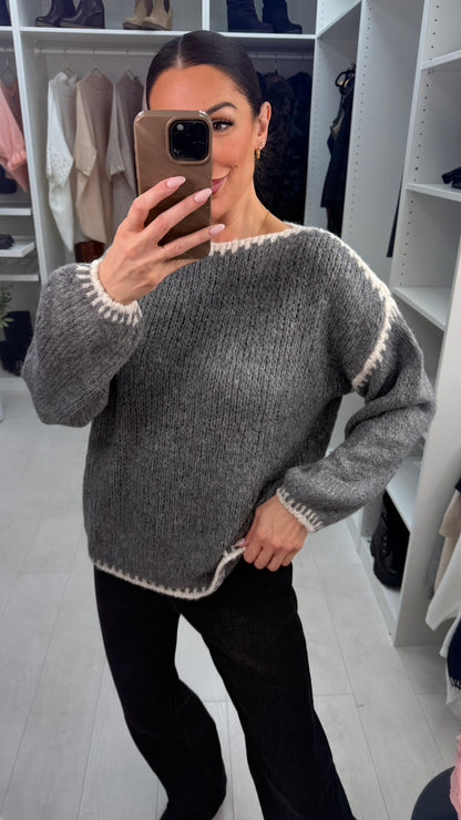 Kandra Stitched Hem Detailed Super Soft Jumper