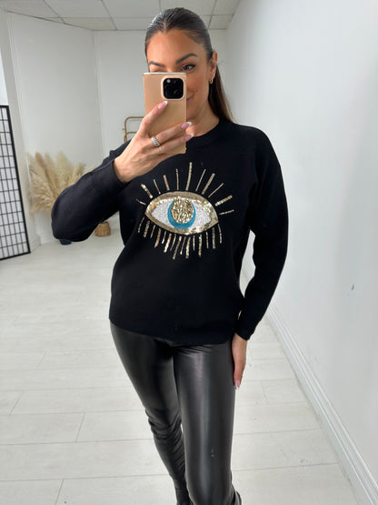 Francis Sequin Evil Eye Knit Jumper