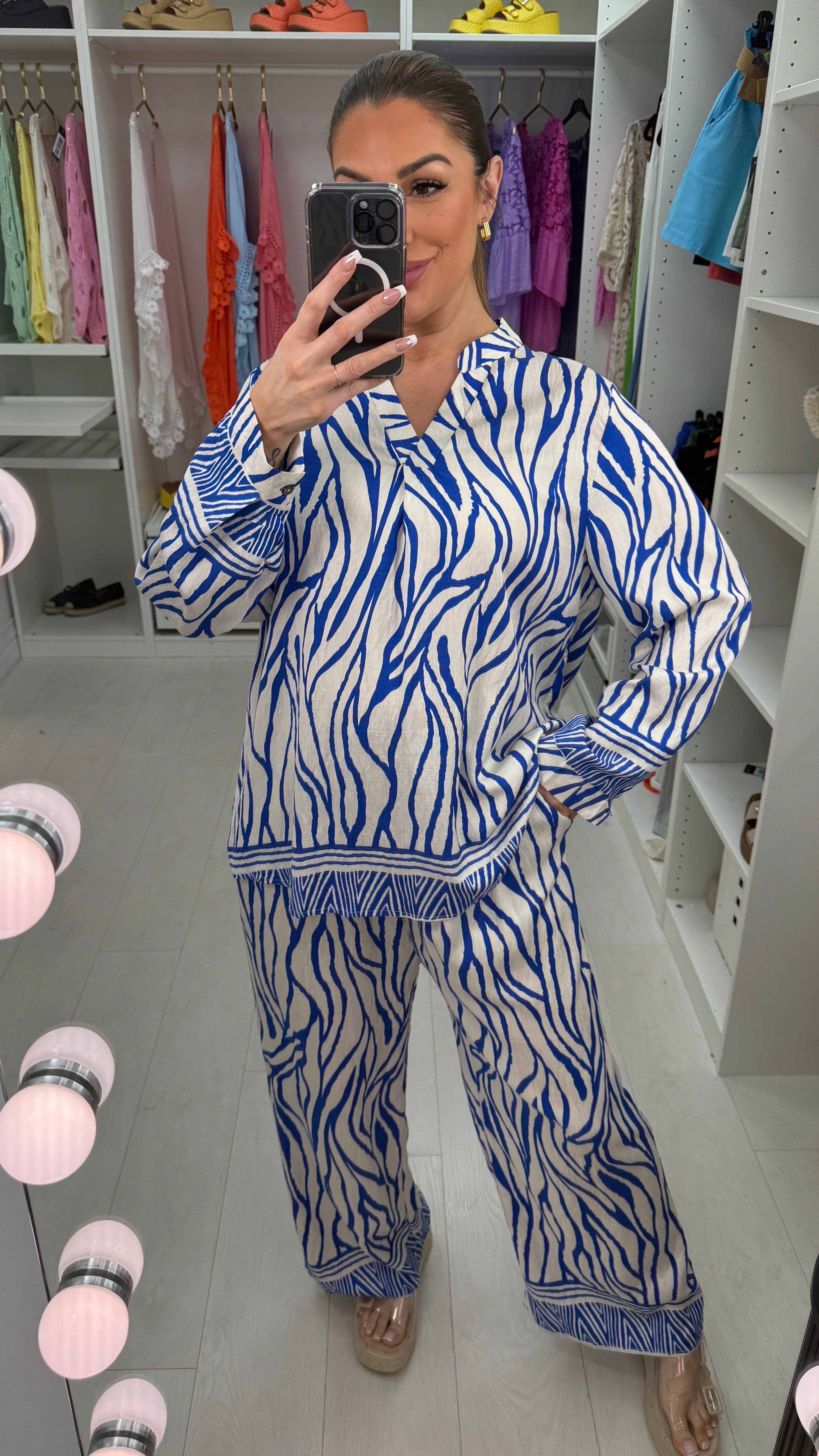 Carter Zebra Print Shirt Co-Ord Set