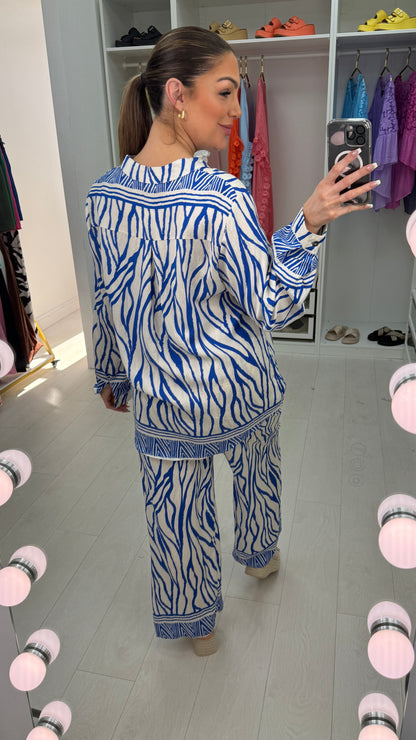 Carter Zebra Print Shirt Co-Ord Set