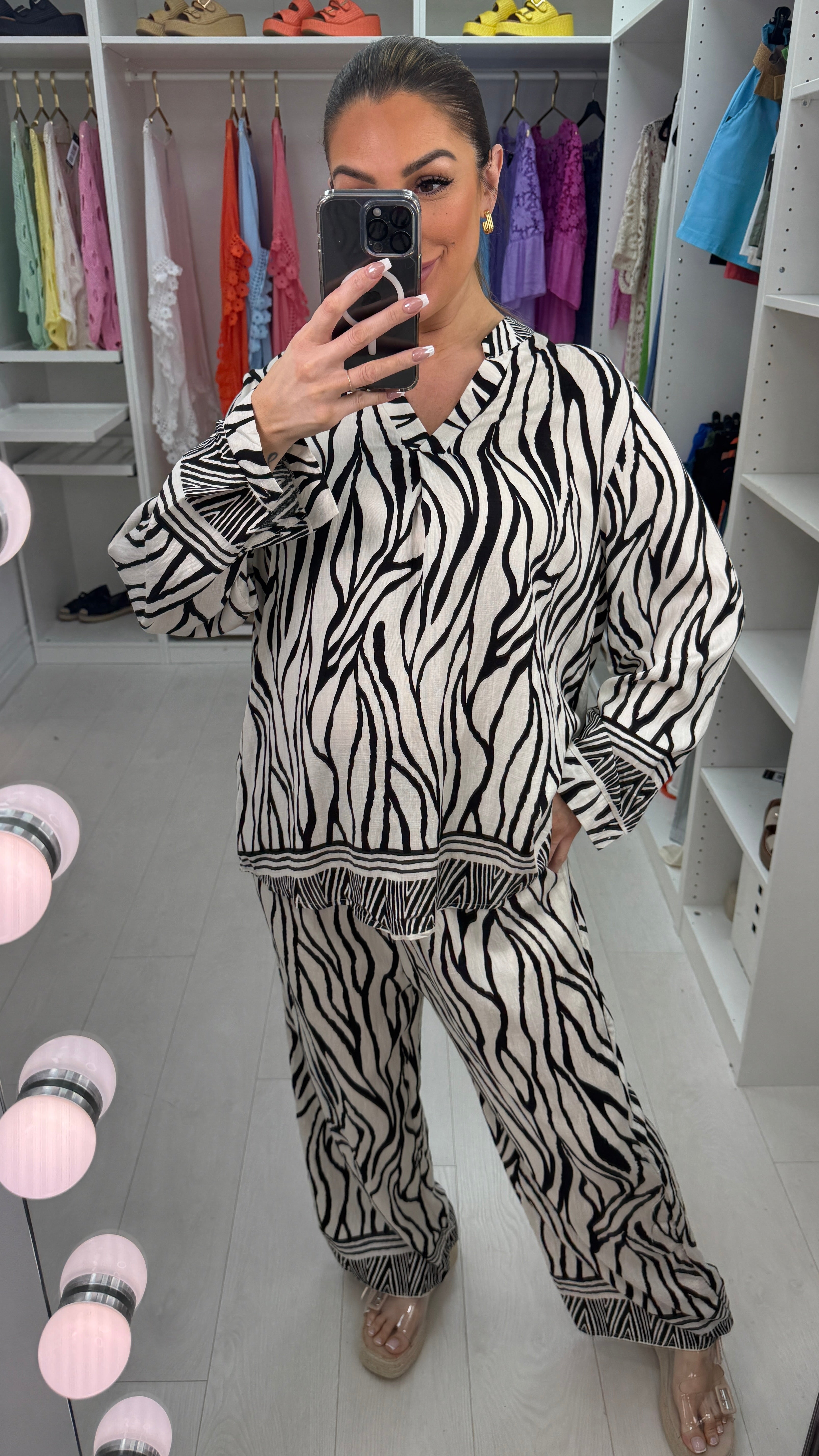 Carter Zebra Print Shirt Co-Ord Set