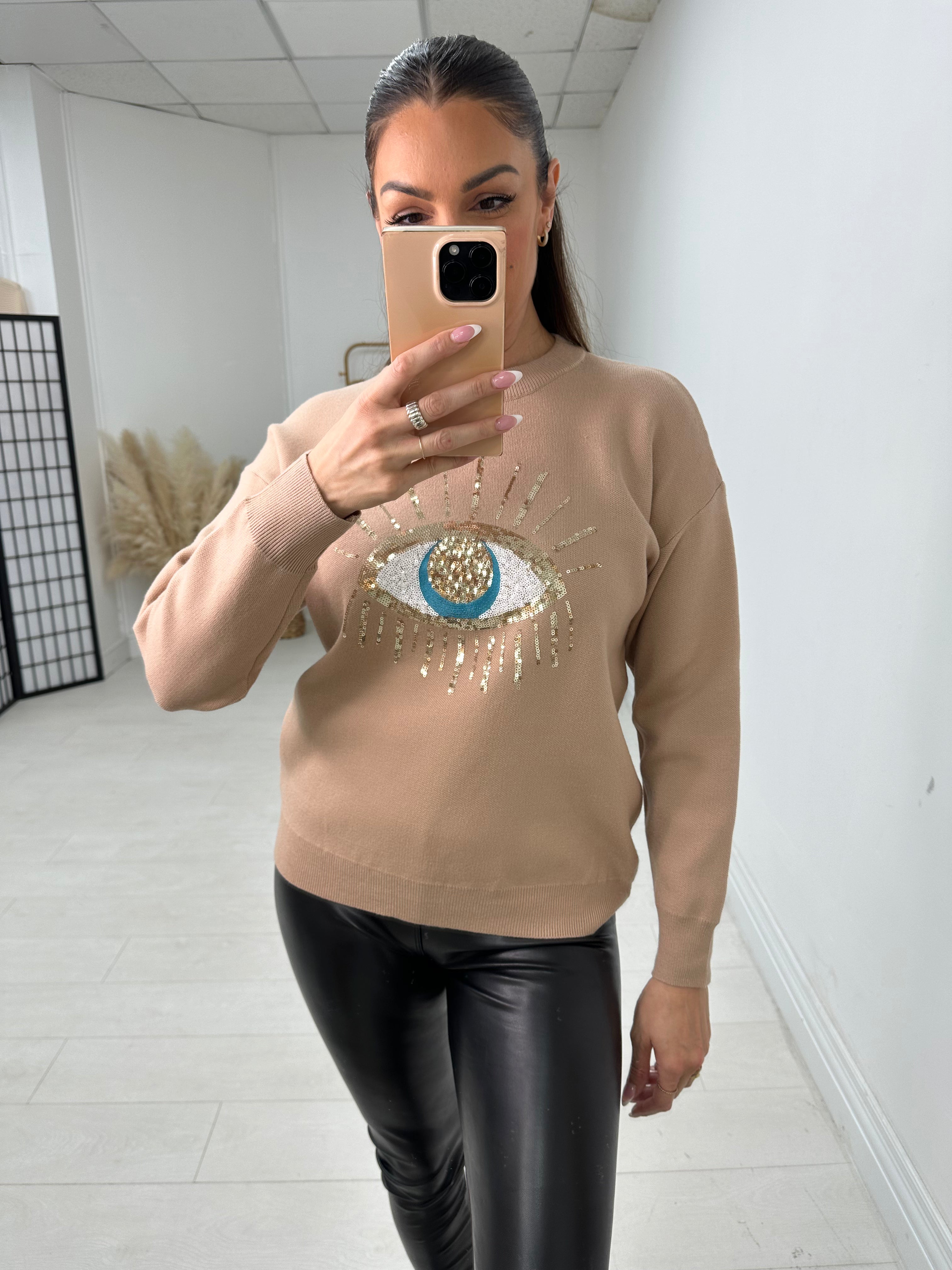 Francis Sequin Evil Eye Knit Jumper