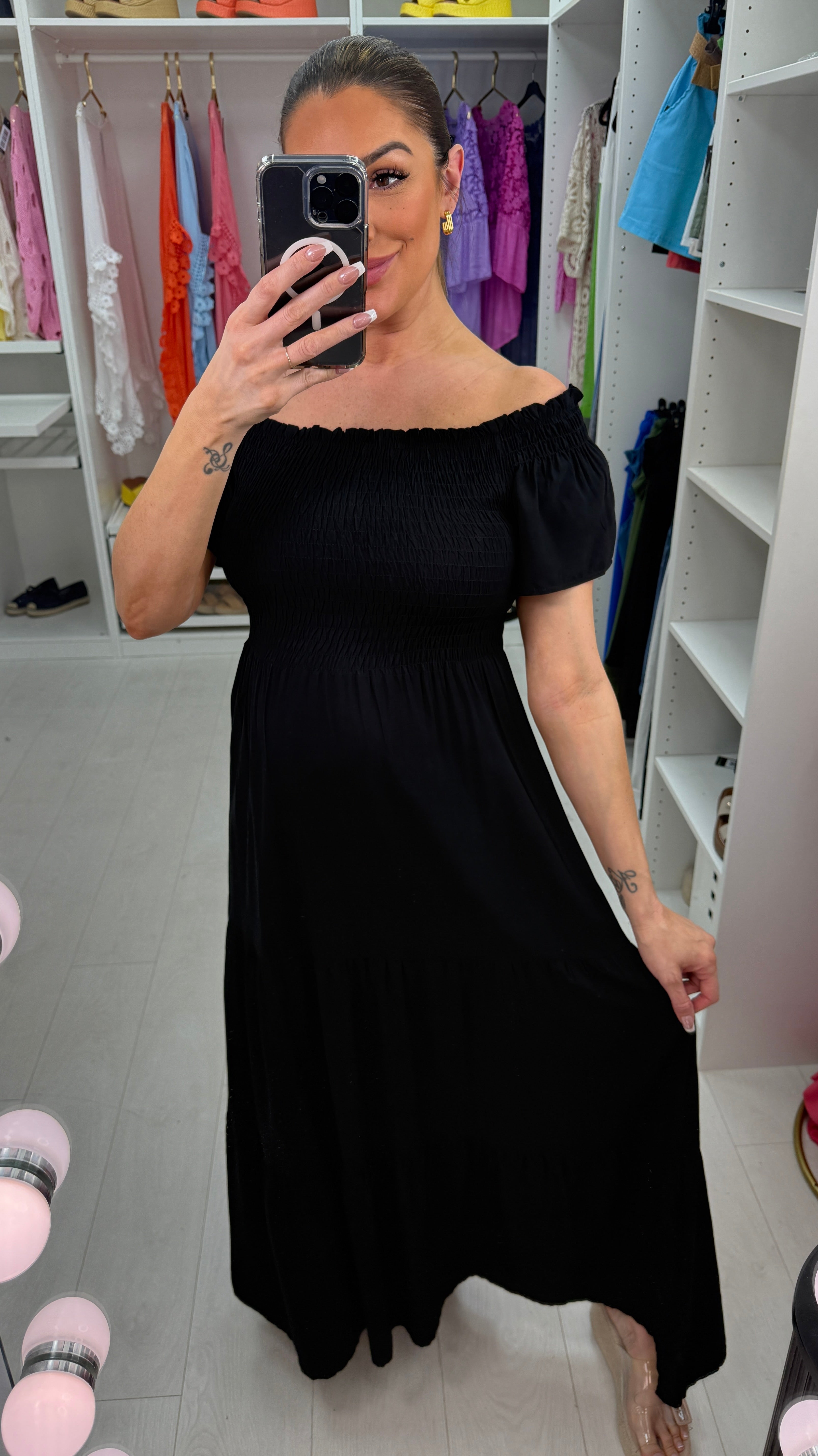 Delanie Plain Elasticated Bust Maxi Dress