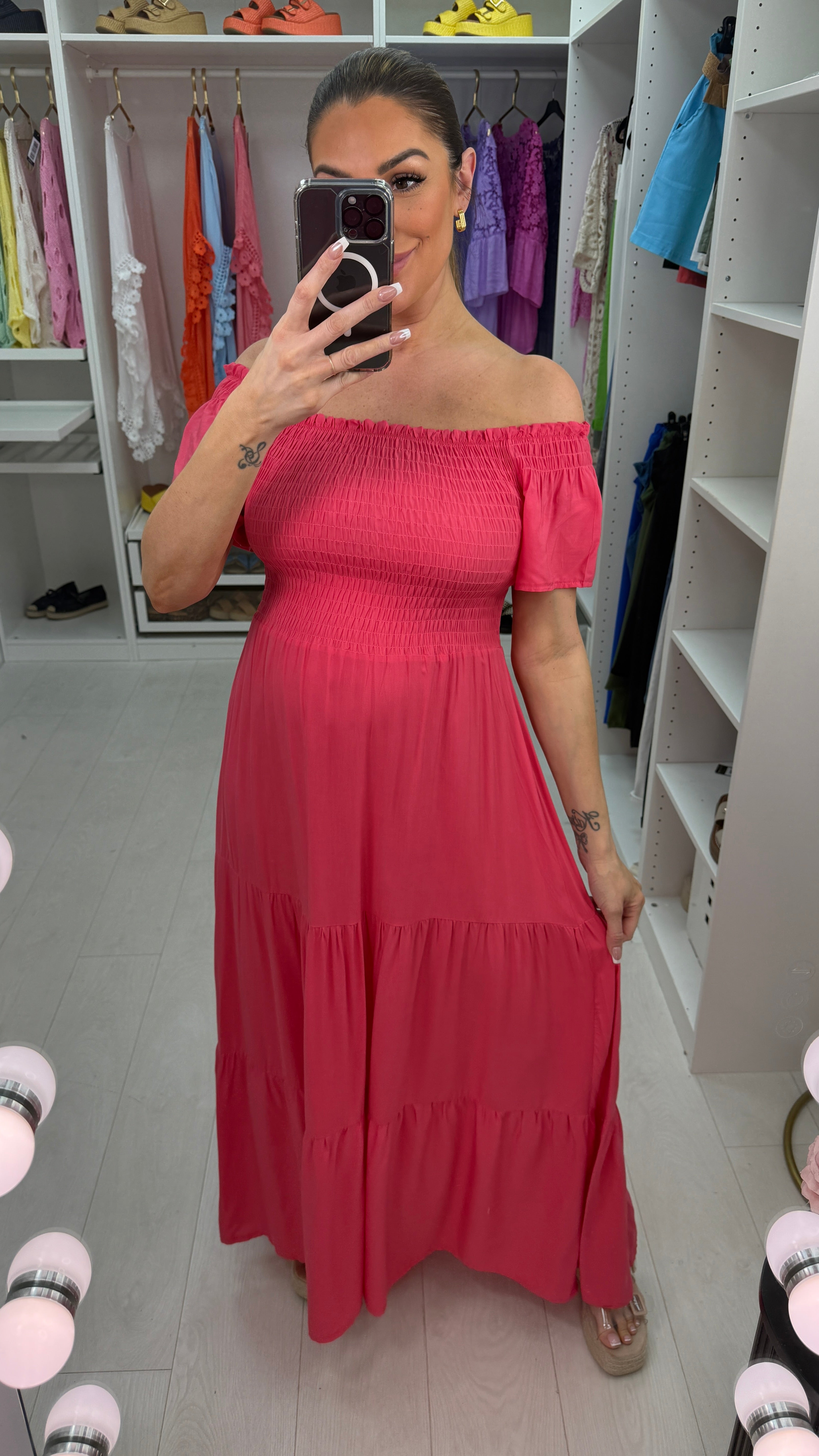 Delanie Plain Elasticated Bust Maxi Dress