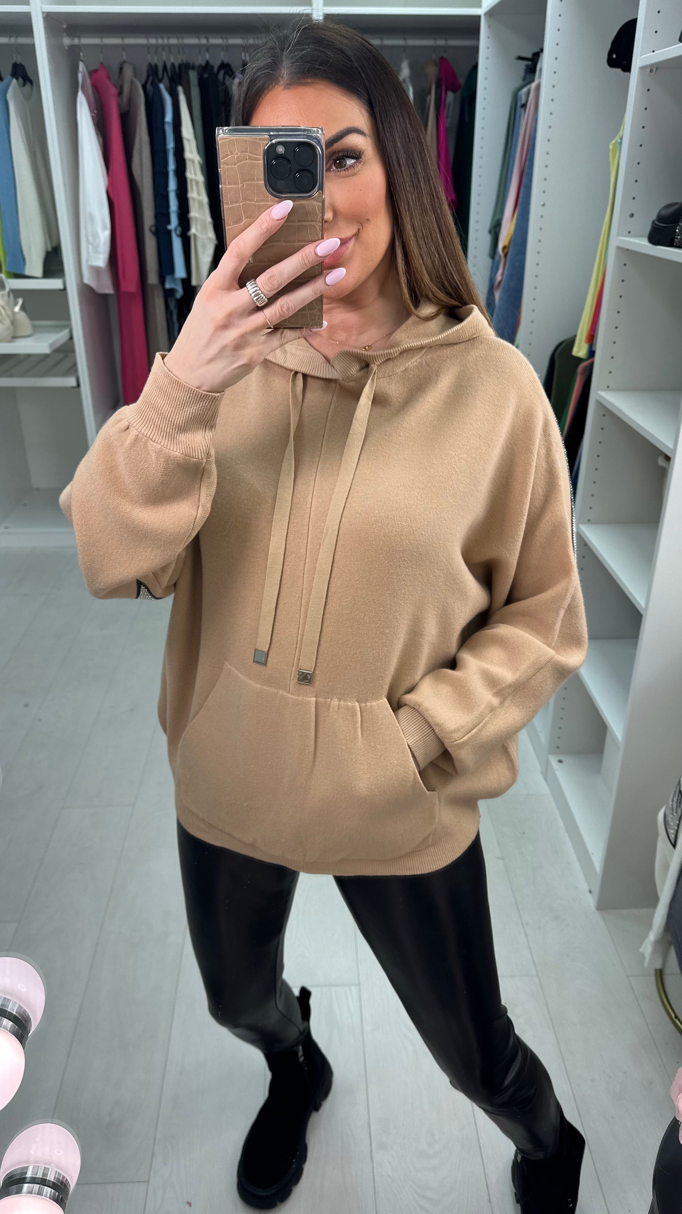 Sheri Embellished Angel Wing Back Hoodie