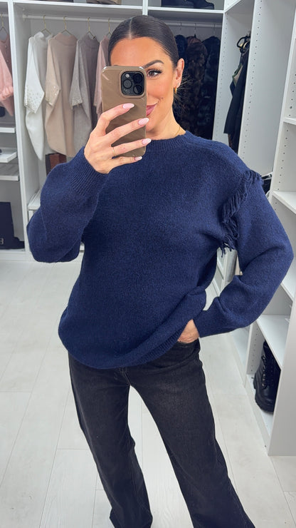 Elicia Plain Distressed Detail Super Soft Jumper