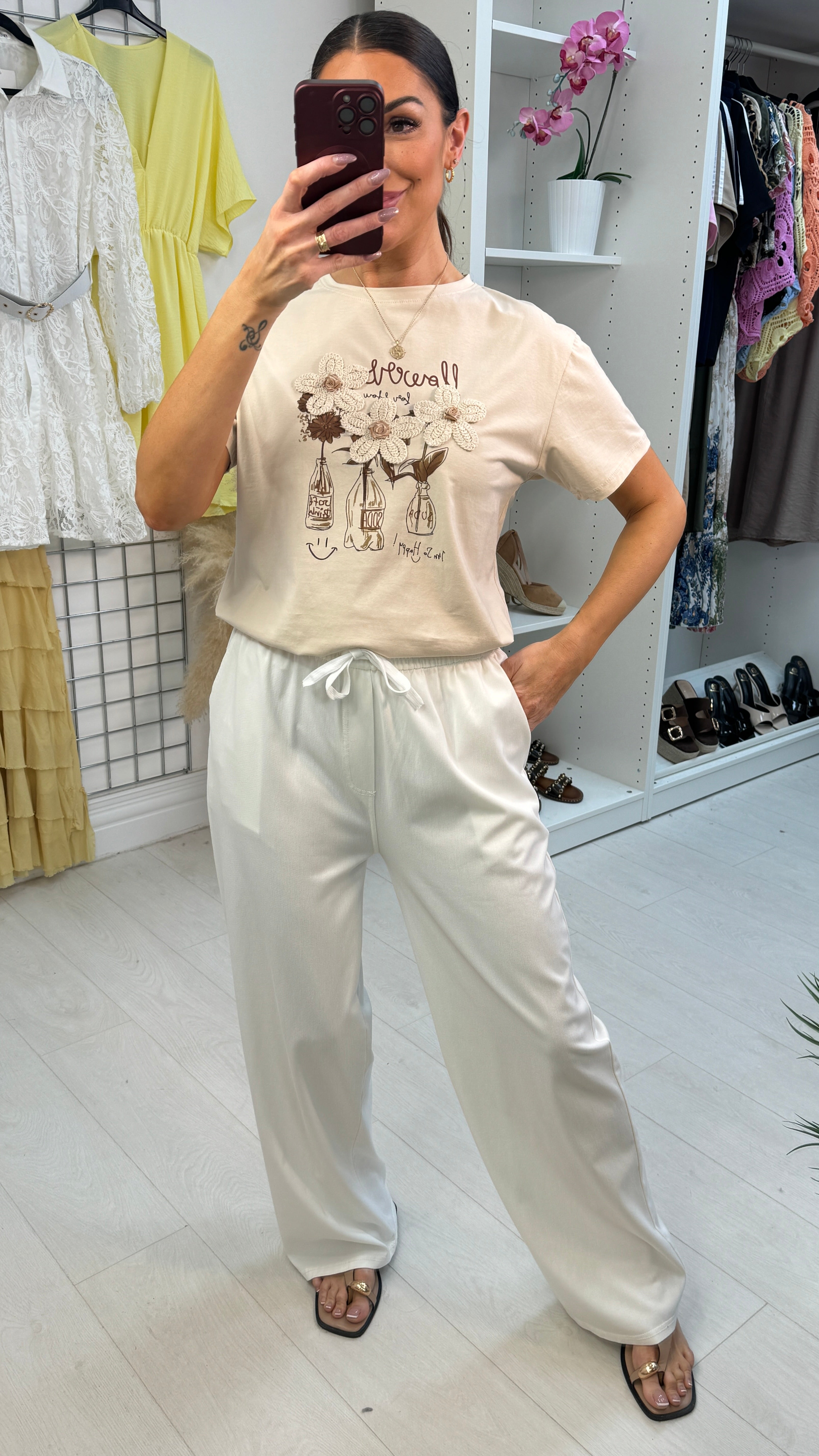 Kazia Elasticated Waist Wide Leg Trousers