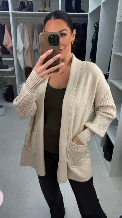Dominica Cable Detail Knitted Longline Cardigan