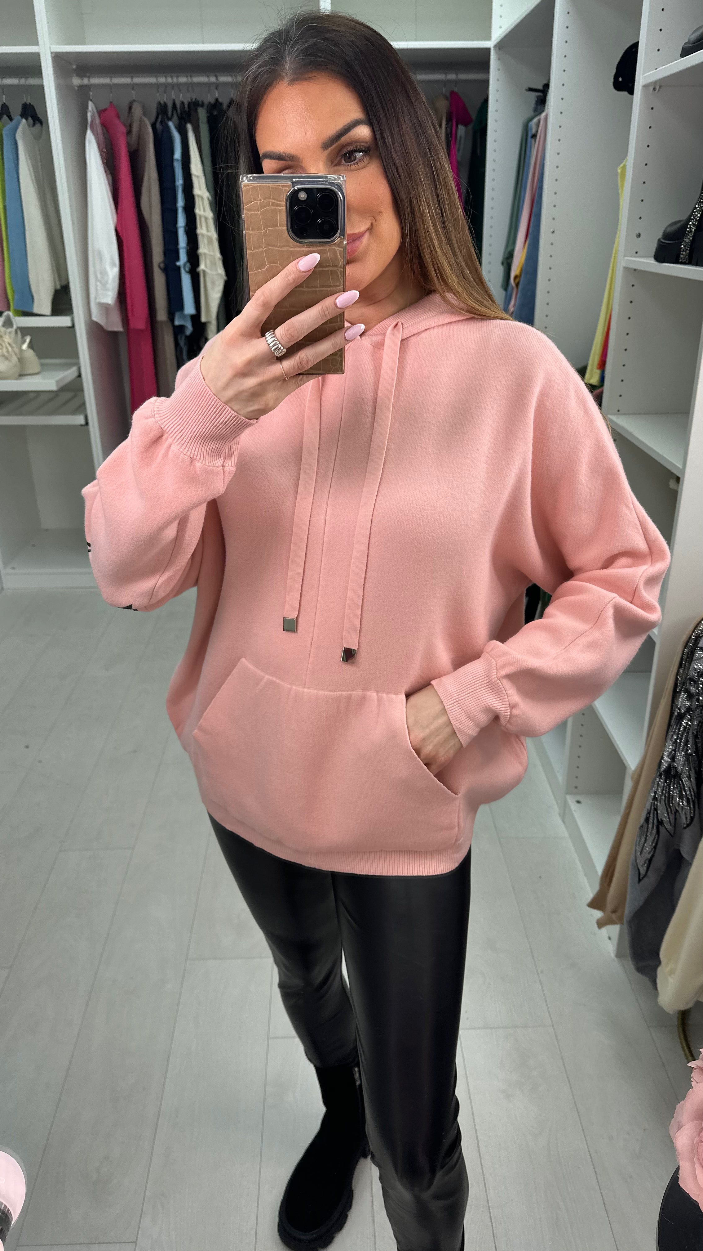 Sheri Embellished Angel Wing Back Hoodie