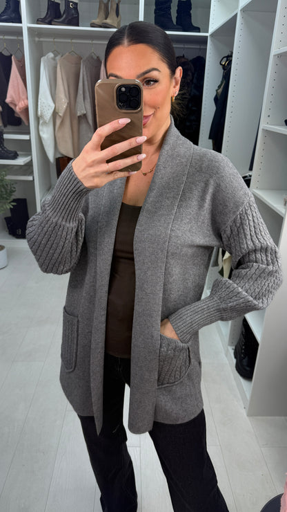 Dominica Cable Detail Knitted Longline Cardigan