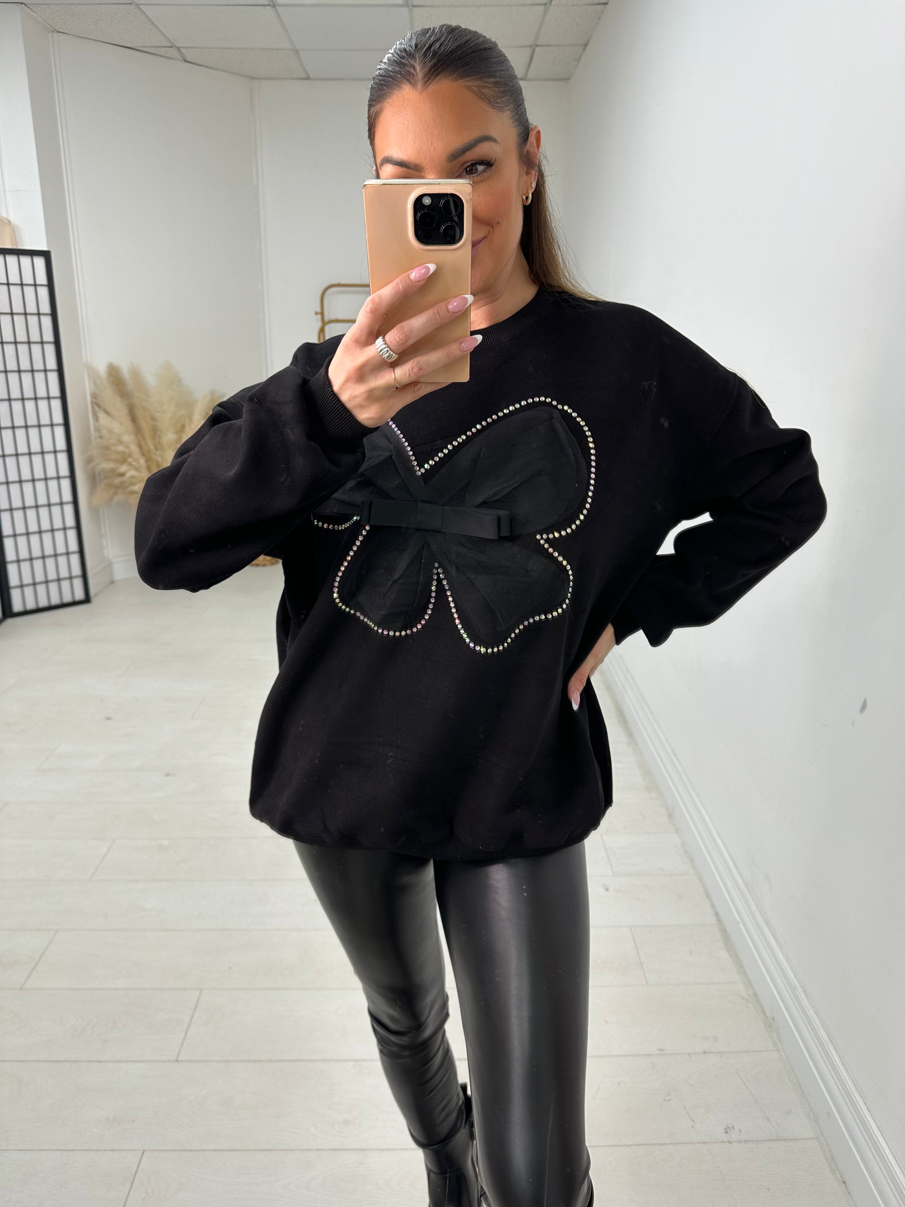 Madelyn Detailed Bow Crew neck Jumper