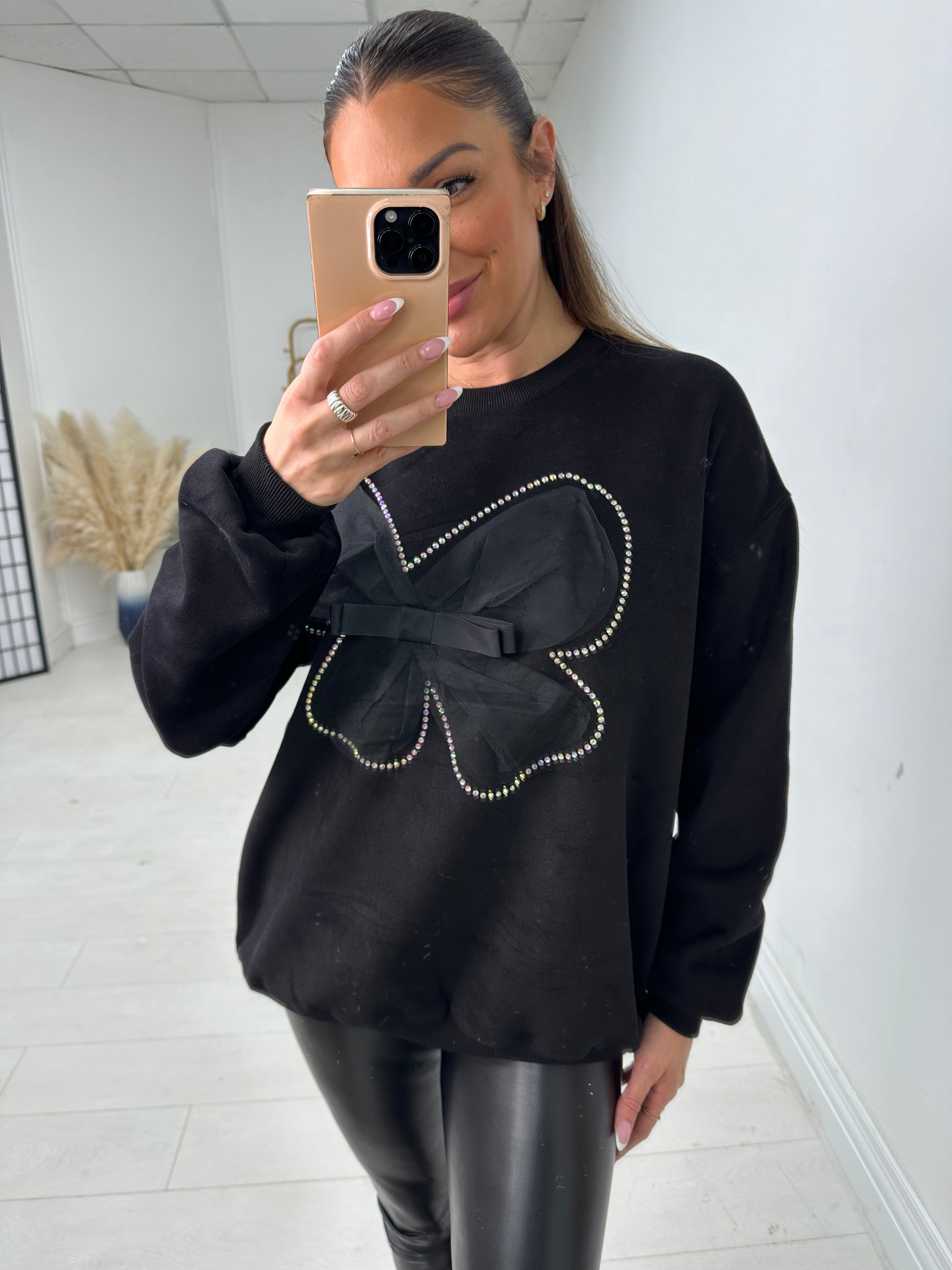 Madelyn Detailed Bow Crew neck Jumper