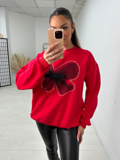 Madelyn Detailed Bow Crew neck Jumper