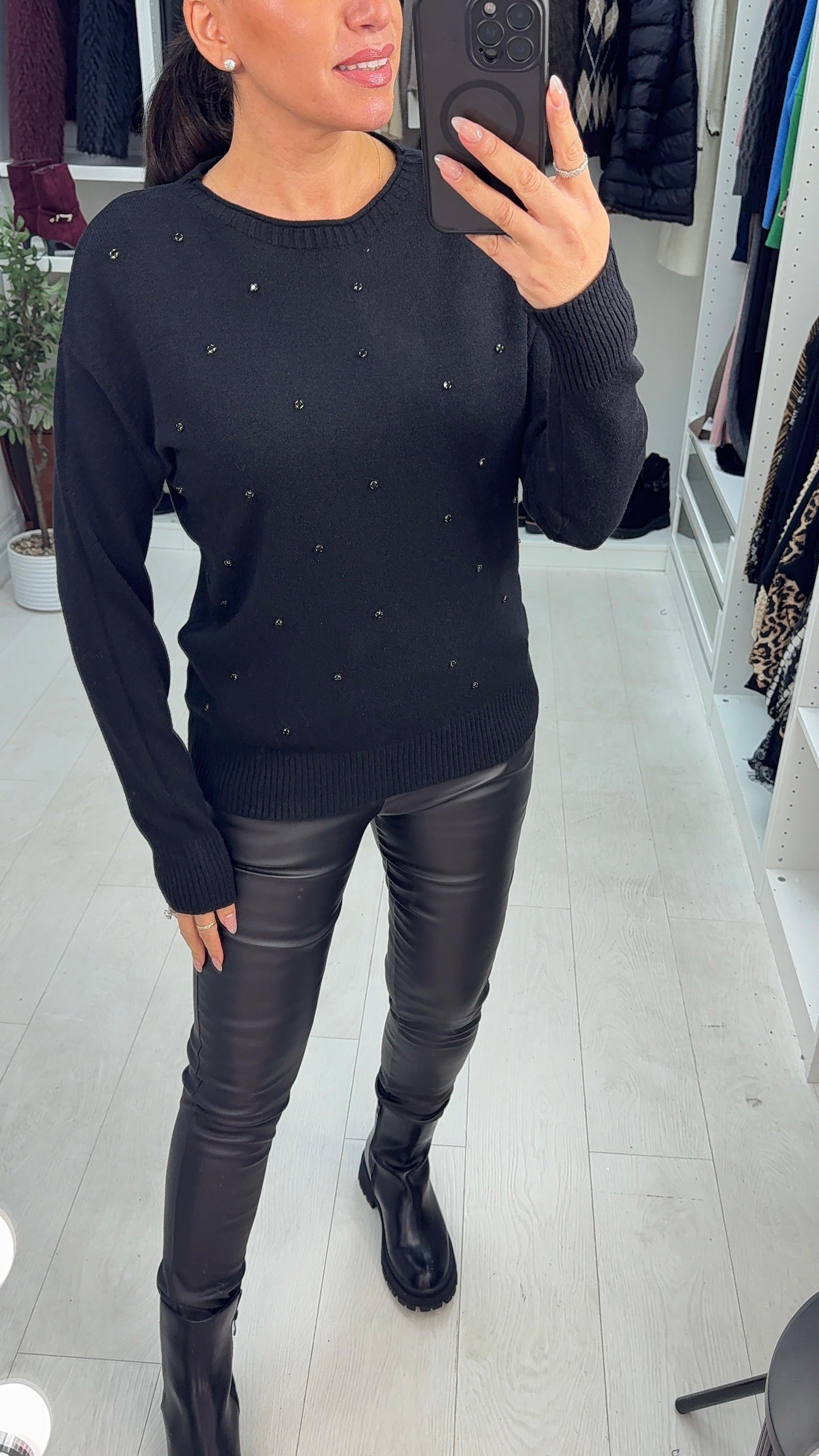 Sidney Embellished Round Neck Jumper