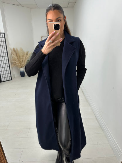 Abby Plain Longline Belted Gilet – BowsBoutiques