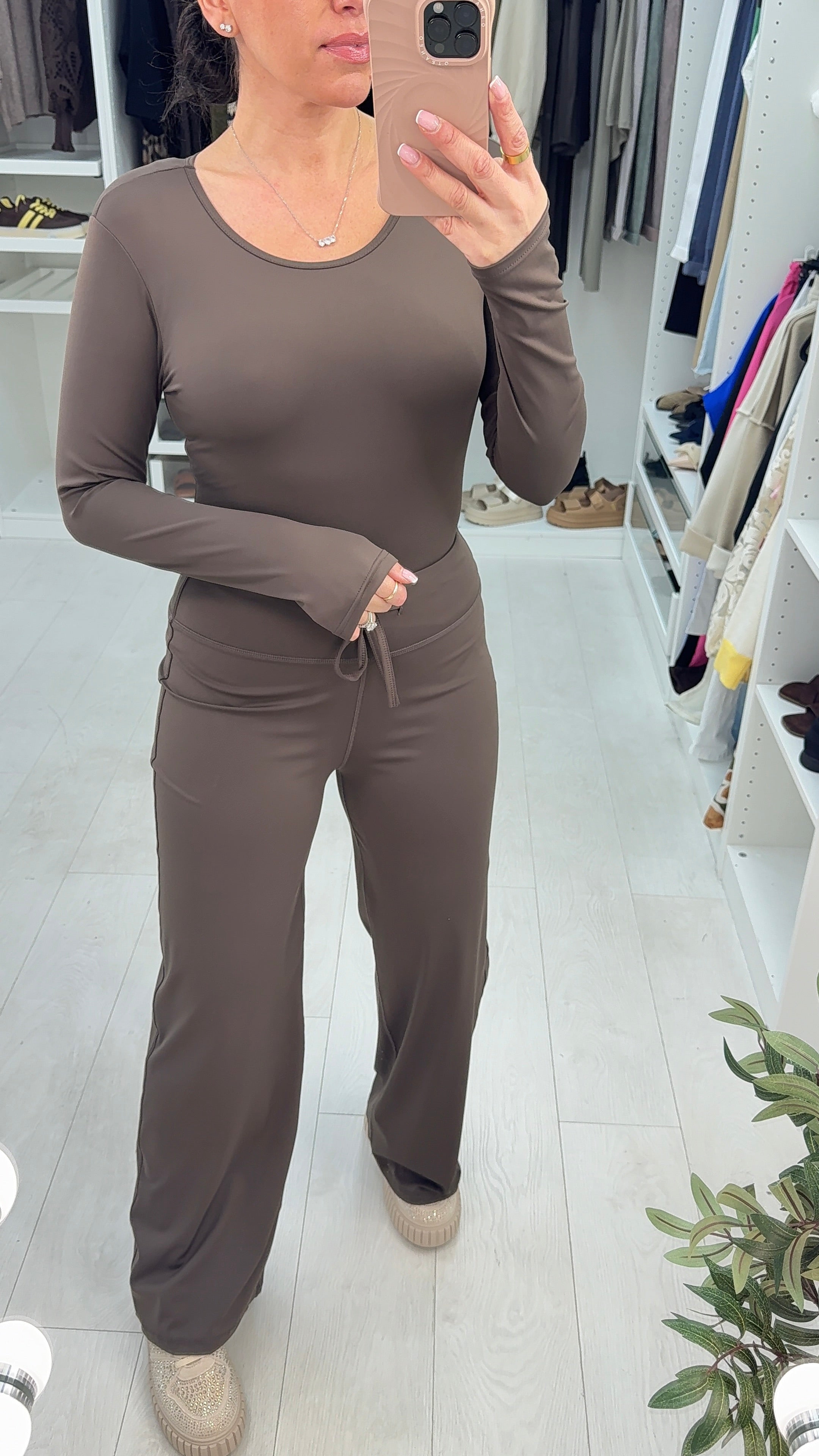 Fryda Plain Long Sleeve Scuba Bodysuit