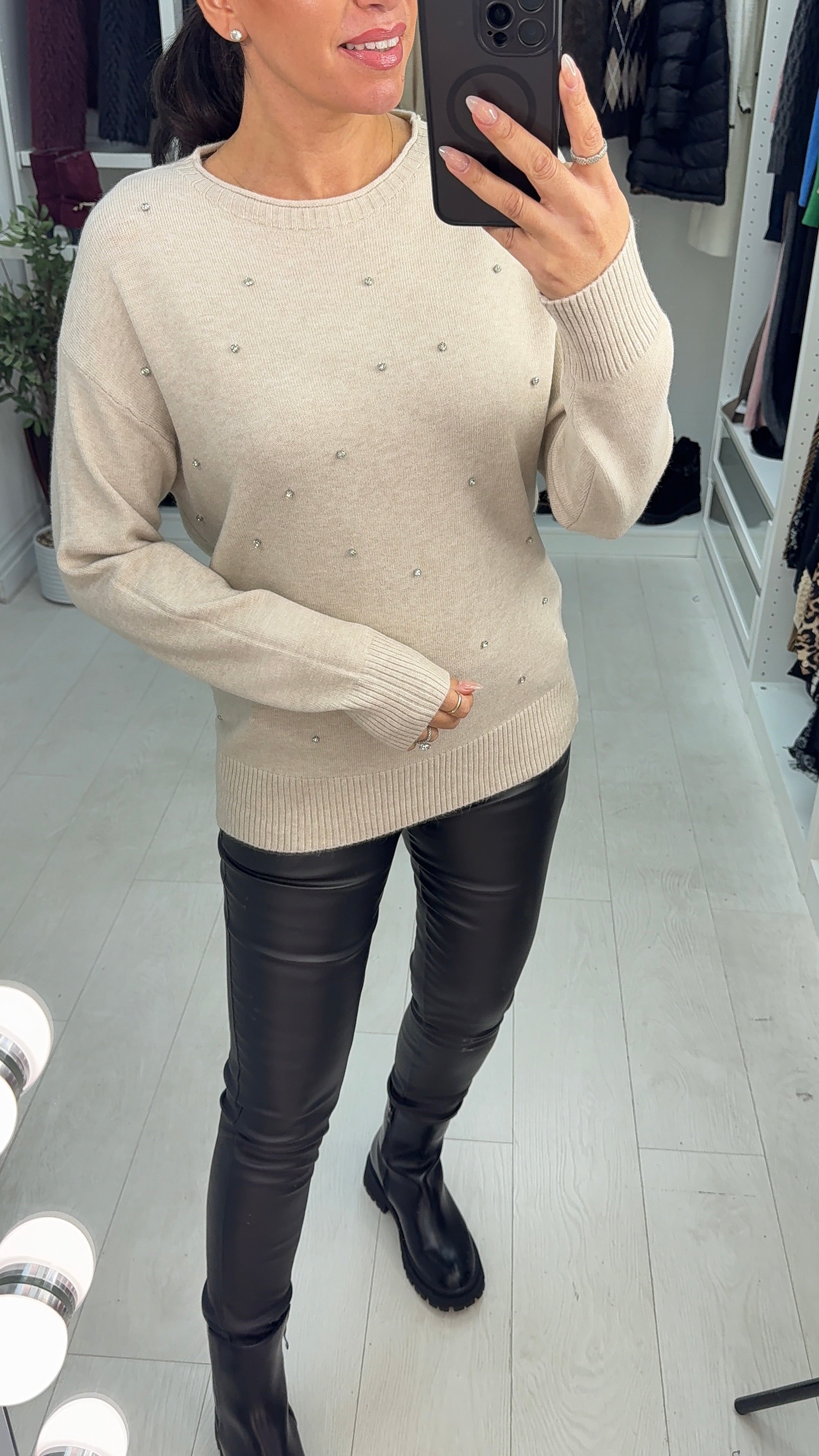 Sidney Embellished Round Neck Jumper