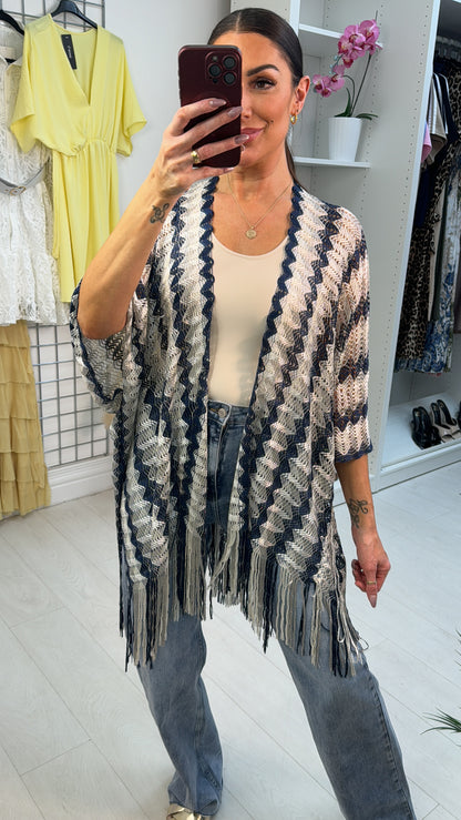 Melania Zig Zag Pattern Tassel Kaftan