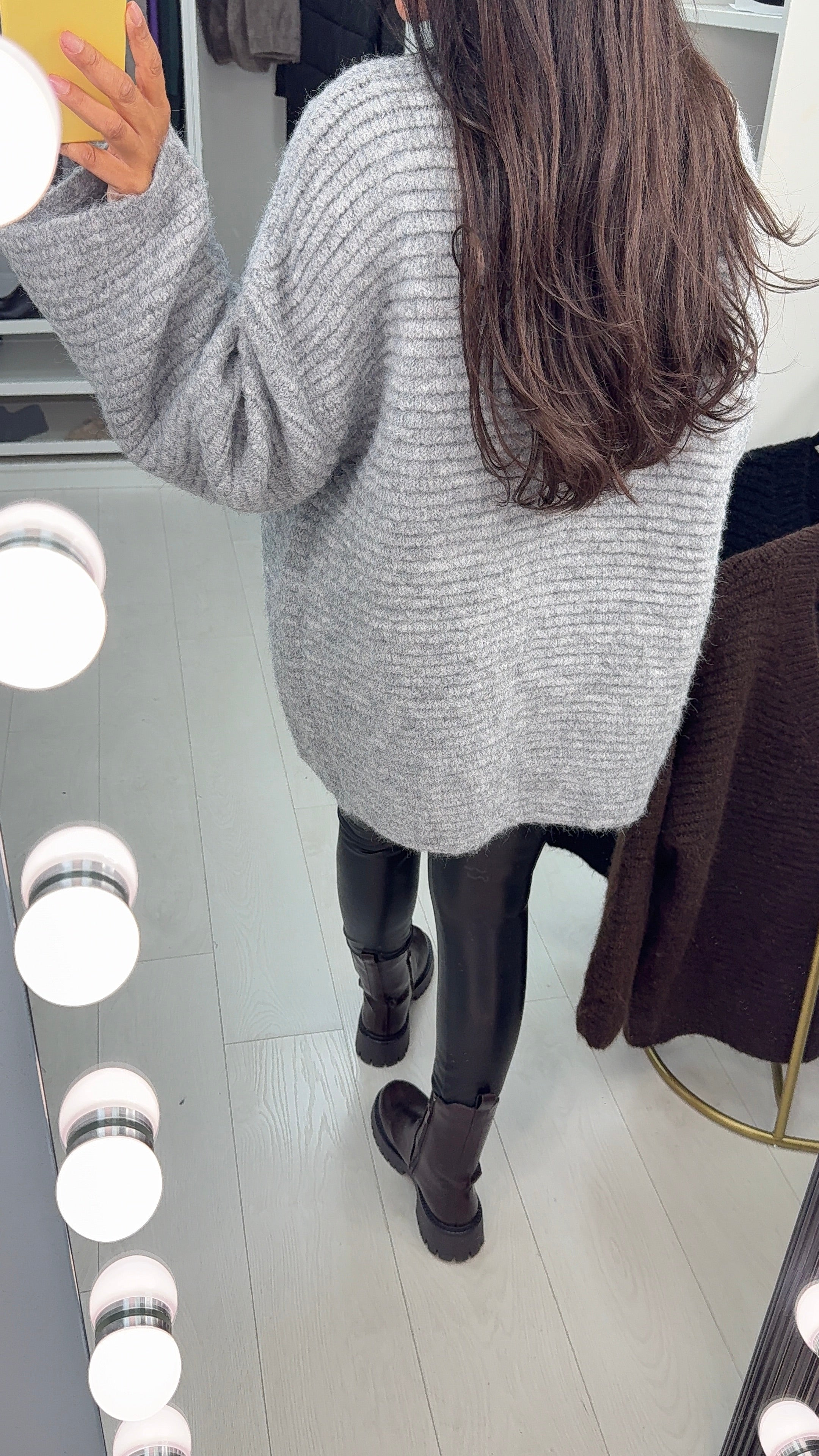 Emmy Plain Button Front Oversized Cardigan