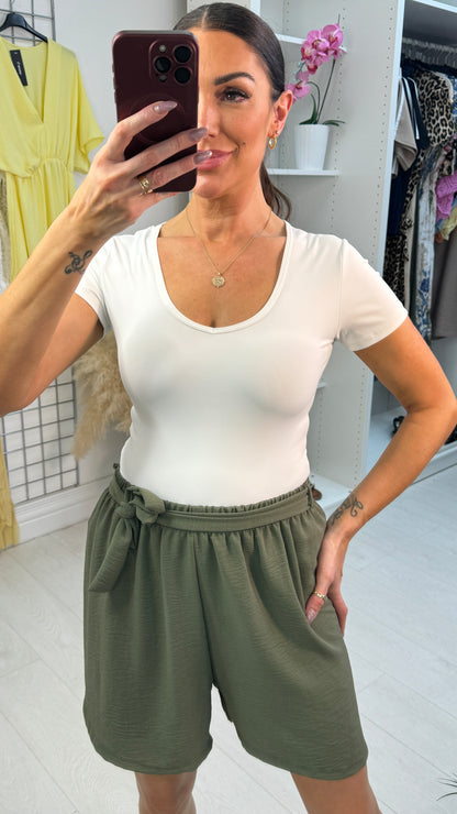 Roxie Plain Short Sleeve Scuba Bodysuit