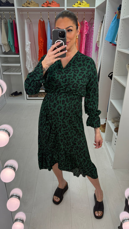 Darly Leopard Print Ruffle Detail Dress