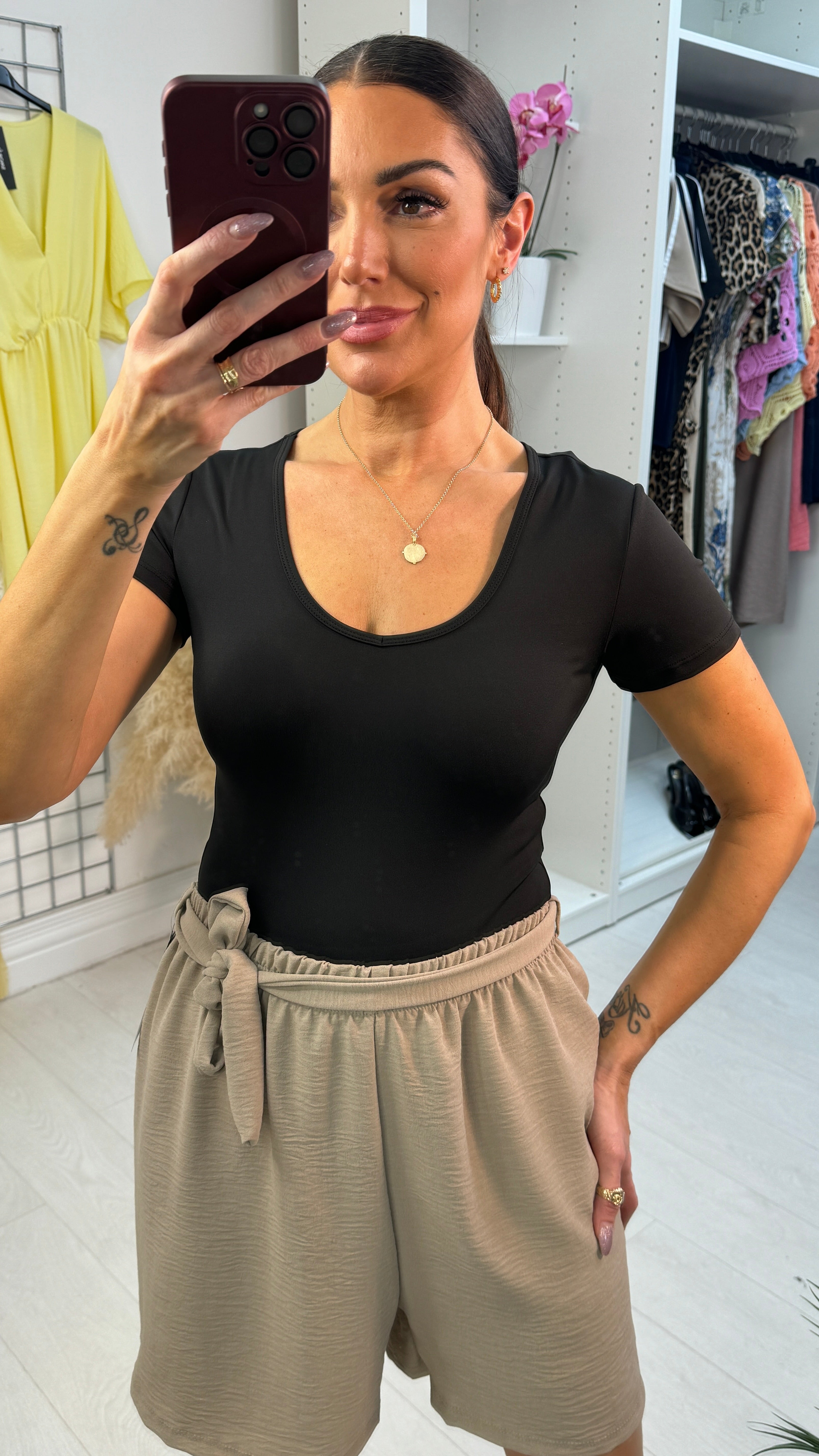 Roxie Plain Short Sleeve Scuba Bodysuit