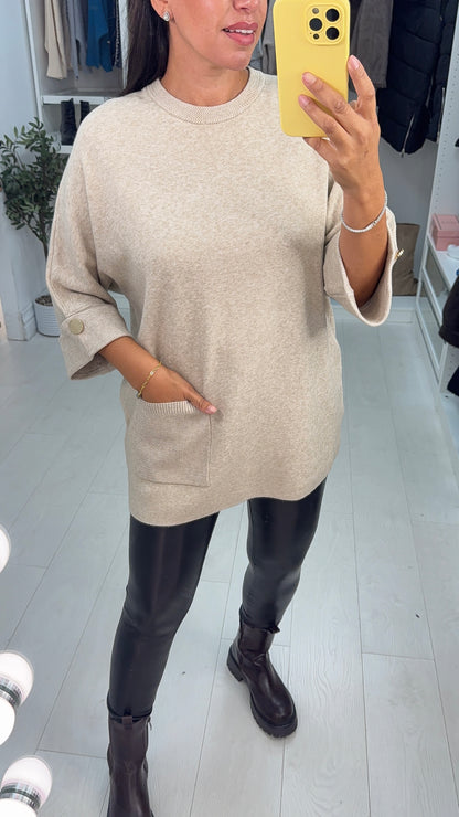 Tosha Plain Loose Fit Longline Jumper