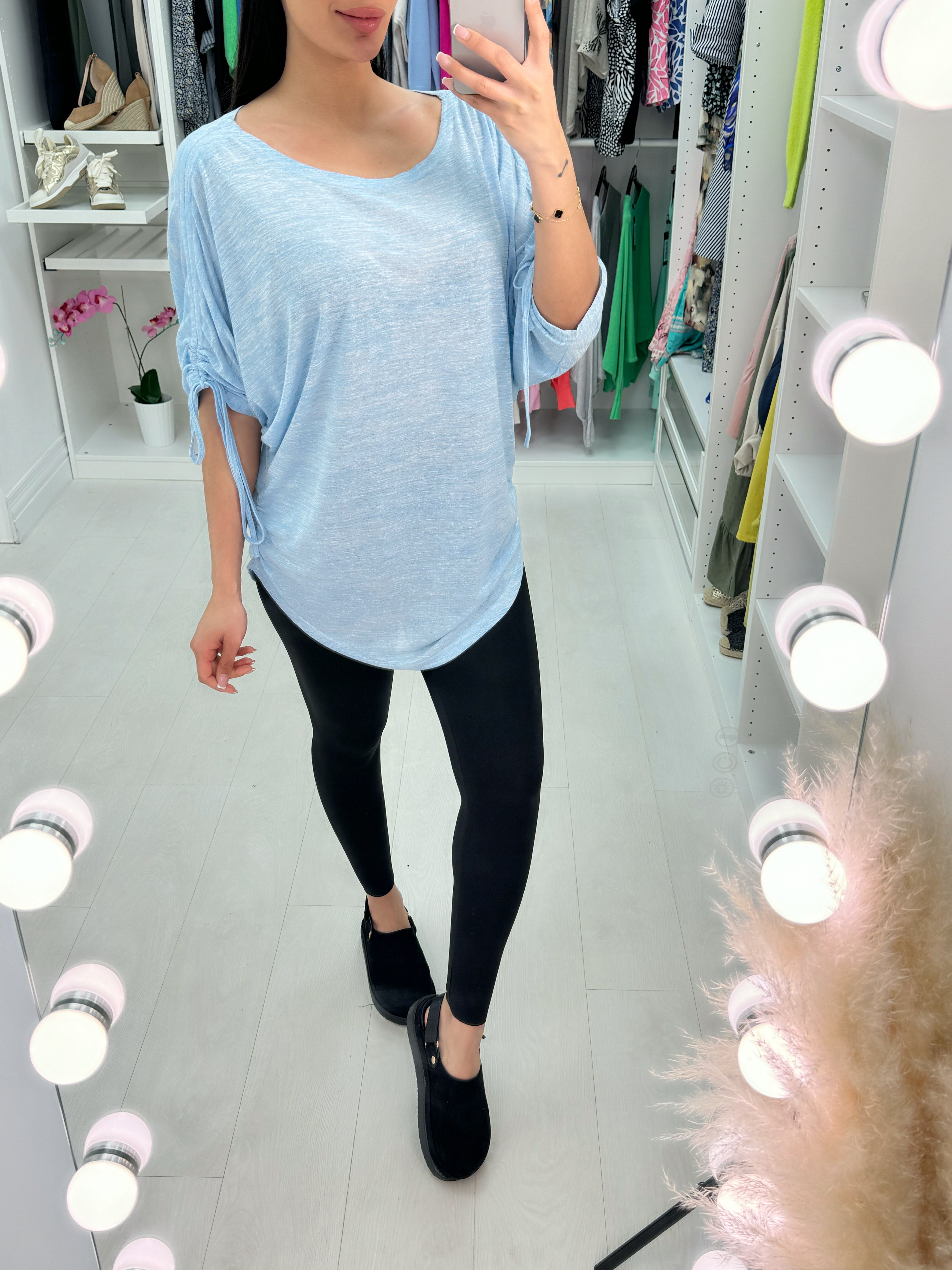 Adara Drawstring Sleeve Top