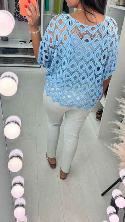 Naida Crochet Batwing Top