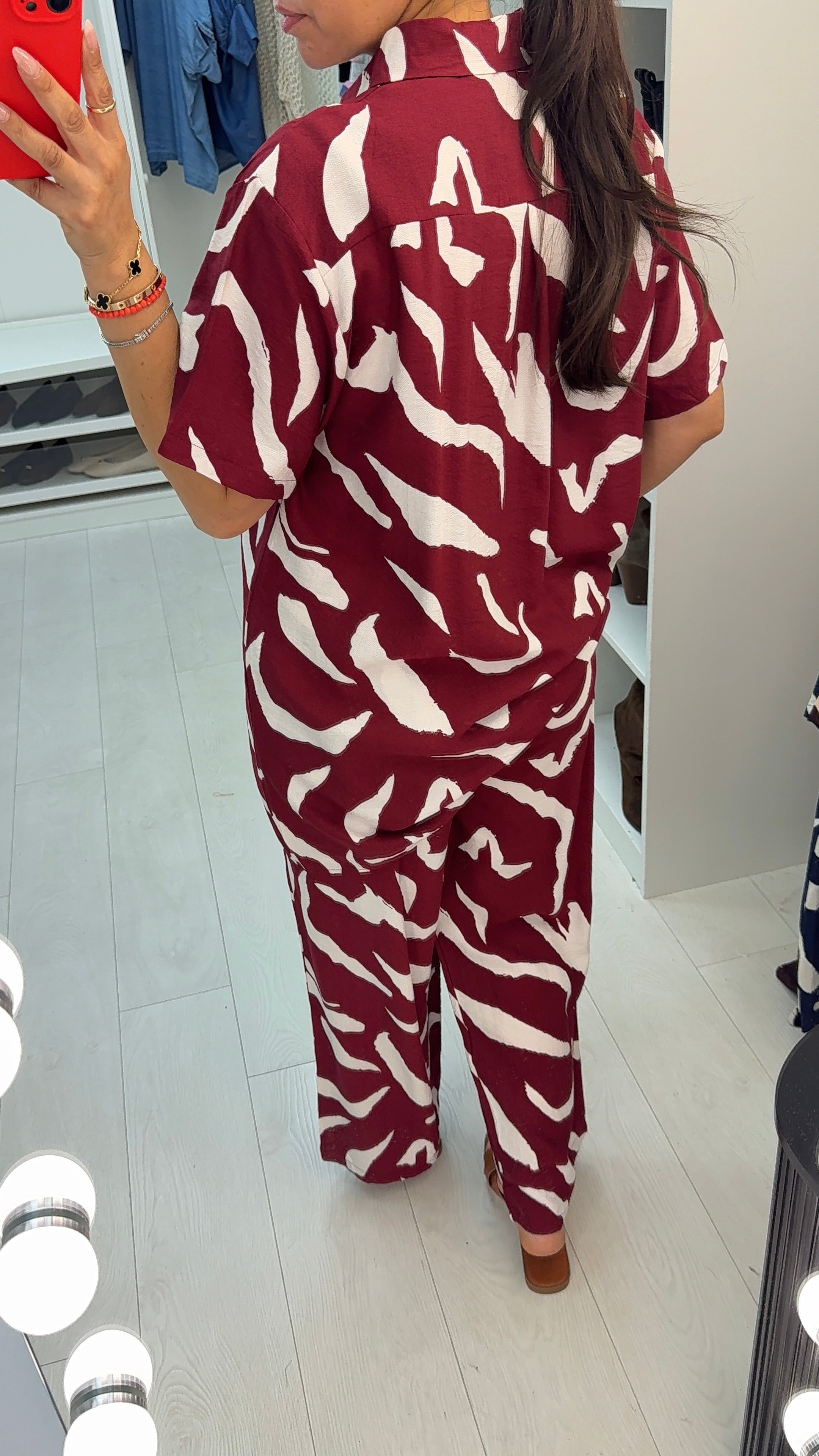 Leora Abstract Print Shirt Co-Ord Set