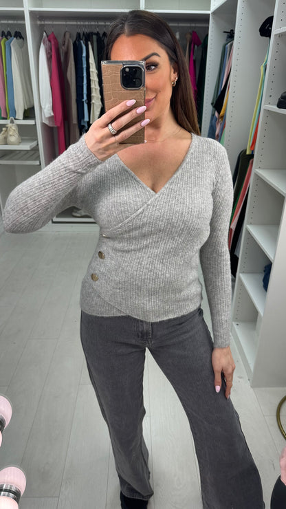 Ellie Plain Wrap Front Jumper
