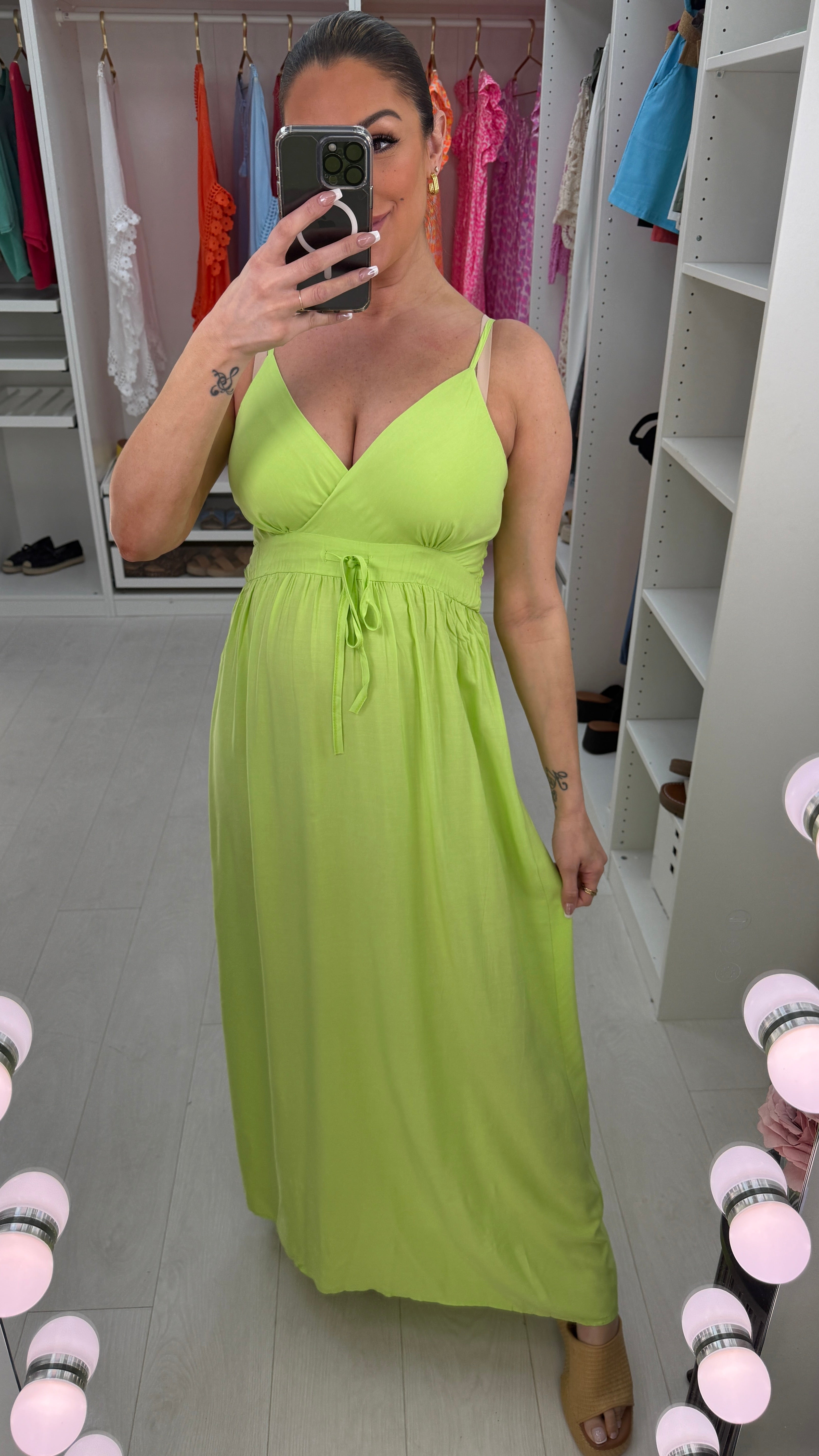 Nerja Cross Front Drawstring Maxi Dress